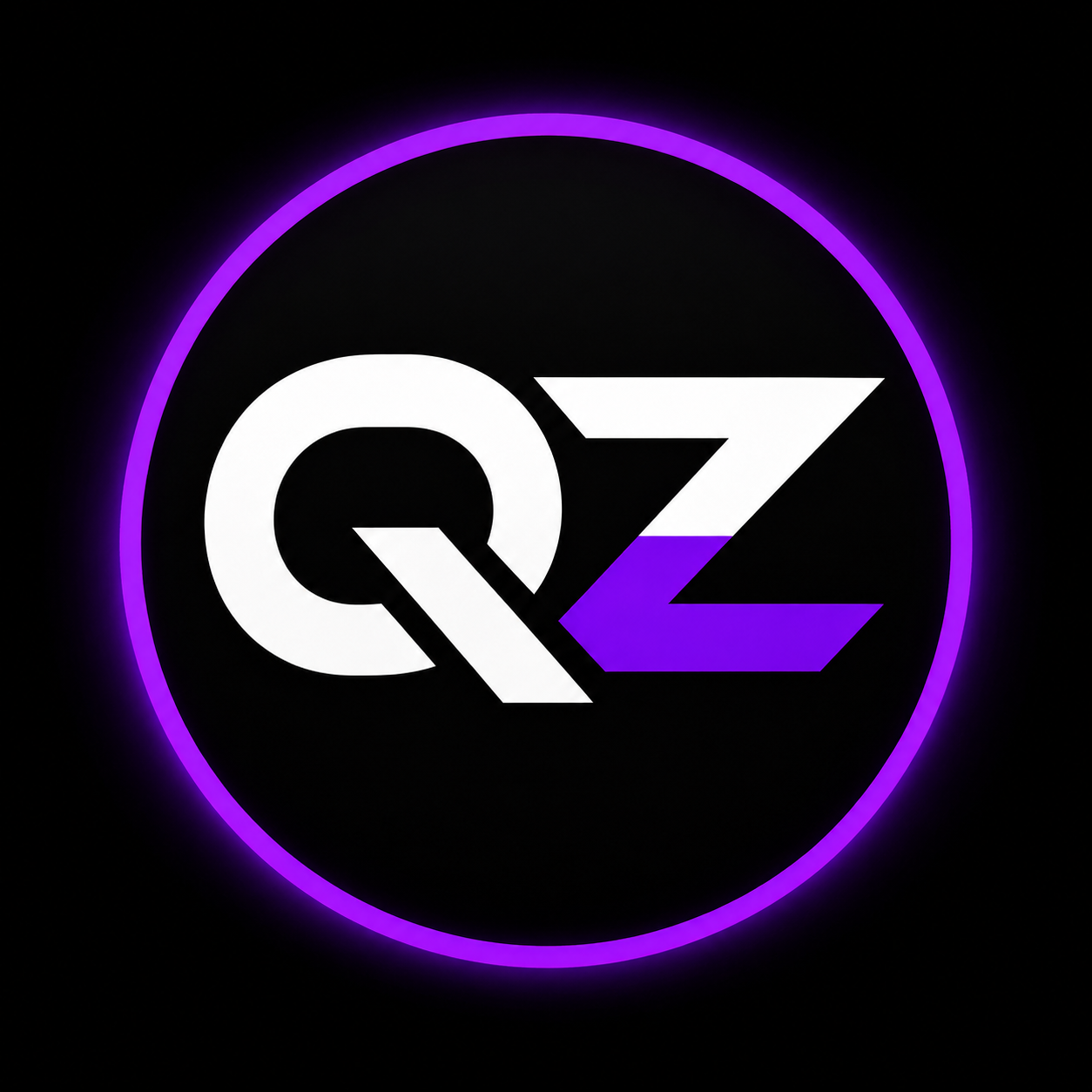 Monogramma circolare QZ Studio con contorno viola